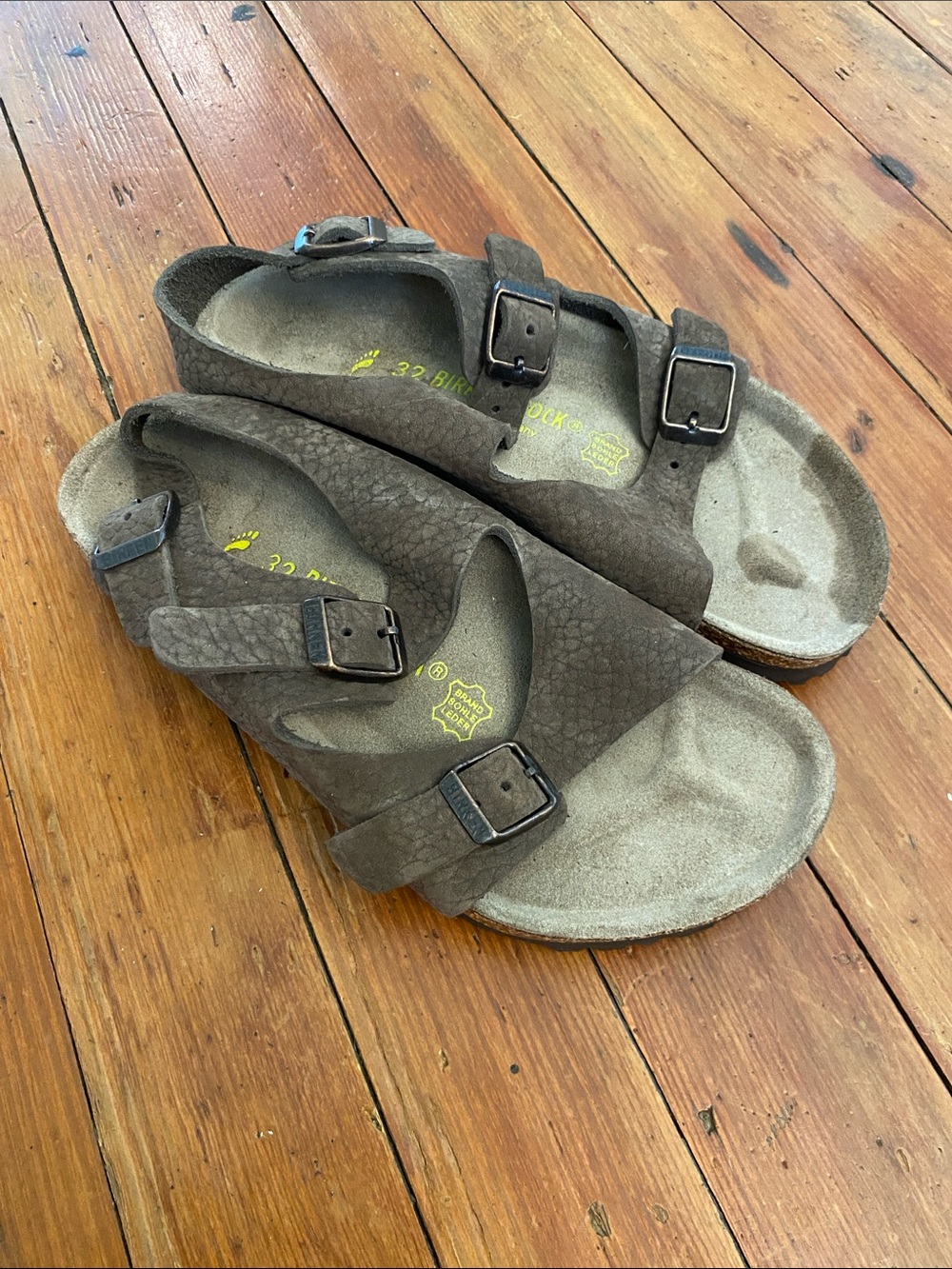 Birkenstock Kids Brown Leather Sandals with Back Strap Size 1 / 32 Kid